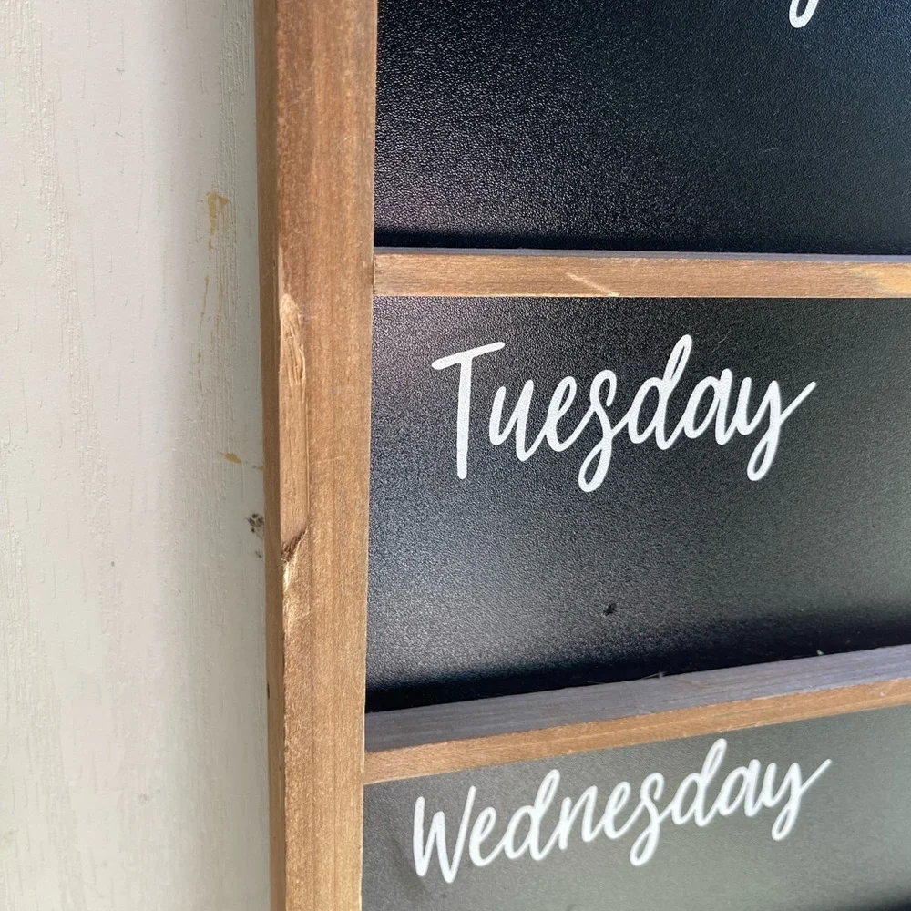 Weekly Black Chalkboard Calendar